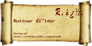 Ruttner Áldor névjegykártya